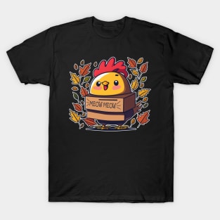 Funny Turkey Cat Meow Thanksgiving Day Shirt For Men Women T-Shirt